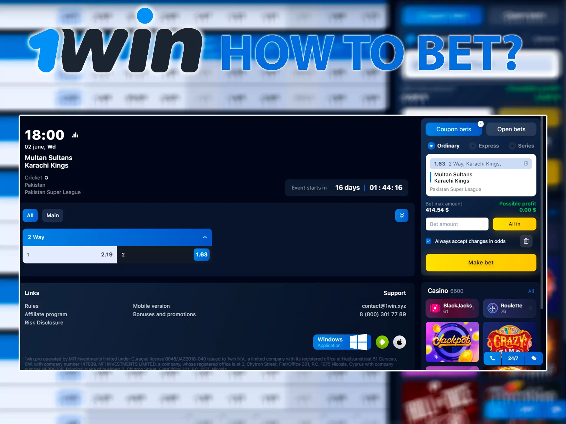 How Bet at 1win?